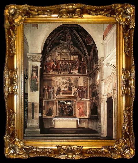 framed  GHIRLANDAIO, Domenico View of the Sassetti Chapel, ta009-2